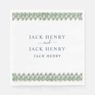 Elegant Eucalyptus Greenery Wedding Napkins Servet
