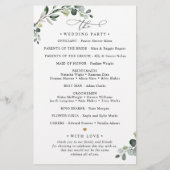 Elegant Eucalyptus Greenery Wedding Programme (Achterkant)