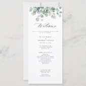 Elegant Eucalyptus Greenery Wedding Programme (Voorkant)