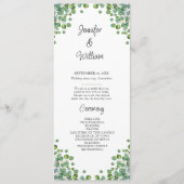 Elegant Eucalyptus Greenery Wedding Programme Programma (Voorkant)