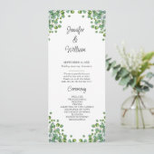 Elegant Eucalyptus Greenery Wedding Programme Programma (Staand voorkant)