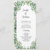 Elegant Eucalyptus Greenery Wedding Programme Programma (Voorkant / Achterkant)