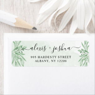 Elegant Eucalyptus Greenery Wedding Return Address Etiket