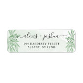 Elegant Eucalyptus Greenery Wedding Return Address Etiket (Voorkant)