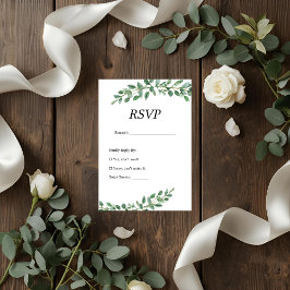 Elegant Eucalyptus Greenery Wedding RSVP Card Kaartje