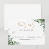 Elegant  Eucalyptus Greenery Wedding RSVP Kaartje (Voorkant / Achterkant)
