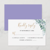 Elegant Eucalyptus Greenery Wedding RSVP Kaartje (Voorkant / Achterkant)