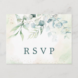 Elegant Eucalyptus Greenery Wedding RSVP Uitnodiging Briefkaart