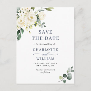 Elegant Eucalyptus Greenery Wedding Save the Date Briefkaart