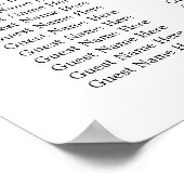 Elegant Eucalyptus Greenery Wedding Seding Chart Poster (Hoek)