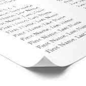 Elegant Eucalyptus Greenery Wedding Seding Chart Poster (Hoek)