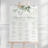 Elegant Eucalyptus Greenery Wedding Seding Chart Poster