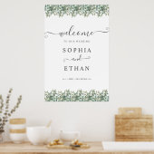 Elegant  Eucalyptus Greenery Wedding Welcome sign Poster (Keuken)