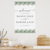Elegant Eucalyptus Greenery Wedding Welcome sign Poster (Keuken)