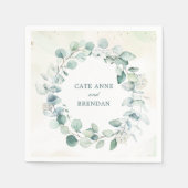 Elegant Eucalyptus Greenery Wreath Rustic Wedding Servet (Voorkant)