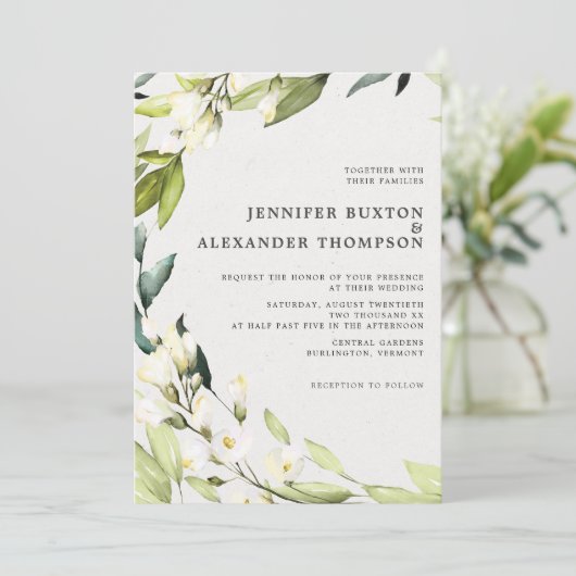 Elegant Eucalyptus Greenery Wreath Wedding Kaart (Staand voorkant)