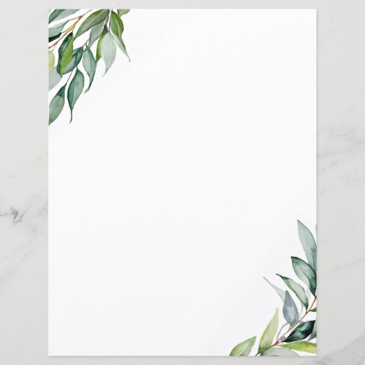 Elegant Eucalyptus groen briefpapier (Voorkant)