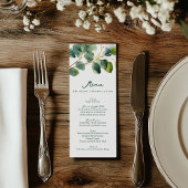 Elegant Eucalyptus groen bruiloft menu Kaart