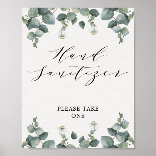 Elegant Eucalyptus Handdesinfecterend Teken Poster (Voorkant)