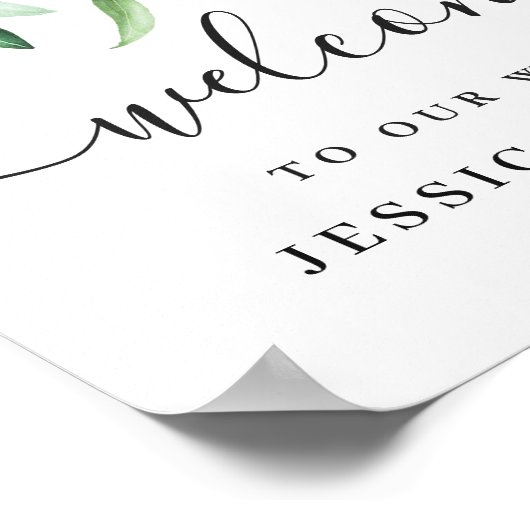 Elegant Eucalyptus Lavender Weddenschap Welkom Poster (Hoek)
