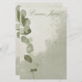 Elegant Eucalyptus Leaf Briefpapier (Voorkant / Achterkant)