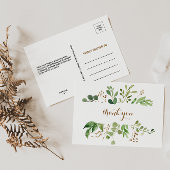Elegant Eucalyptus Leaf Greenery Hartelijk dank Briefkaart