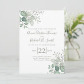 Elegant Eucalyptus Leaves Greenery Foliage Kaart (Staand voorkant)