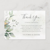Elegant Eucalyptus Leaves Greenery Gold Wedding Bedankkaart (Voorkant)