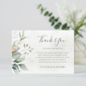 Elegant Eucalyptus Leaves Greenery Gold Wedding Bedankkaart (Staand voorkant)