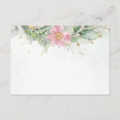 Elegant Eucalyptus Leaves Greenery Gold Wedding Bedankkaart (Achterkant)