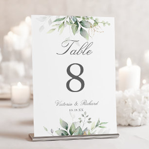Elegant Eucalyptus Leaves Greenery Gold Wedding Kaart