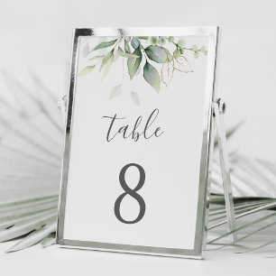 Elegant Eucalyptus Leaves Greenery Gold Wedding Kaart