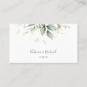 Elegant Eucalyptus Leaves Greenery Gold Wedding Plaatskaartje (Achterkant)