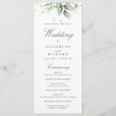 Elegant Eucalyptus Leaves Greenery Gold Wedding Programma (Voorkant)