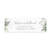 Elegant Eucalyptus Leaves Greenery Return Address Etiket (Voorkant)
