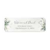 Elegant Eucalyptus Leaves Greenery Return Address Etiket (Voorkant)