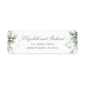 Elegant Eucalyptus Leaves Greenery Return Etiket (Voorkant)