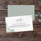 Elegant Eucalyptus Leaves Simple Via Website RSVP Visitekaartje