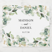 Elegant Eucalyptus Leaves Wedding Bier Etiket (Enkel label)