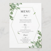 Elegant Eucalyptus Leaves Wedding Menu (Voorkant)