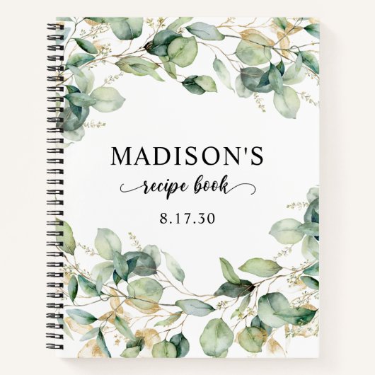 Elegant Eucalyptus Leaves Wedding Notitieboek (Voorkant)