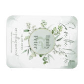 Elegant Eucalyptus leest Greenery Wedding Save Magneet (Horizontaal)
