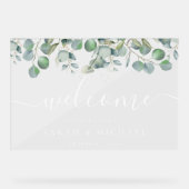 Elégant Eucalyptus Mariage de verdure Bienvenue (Recto)