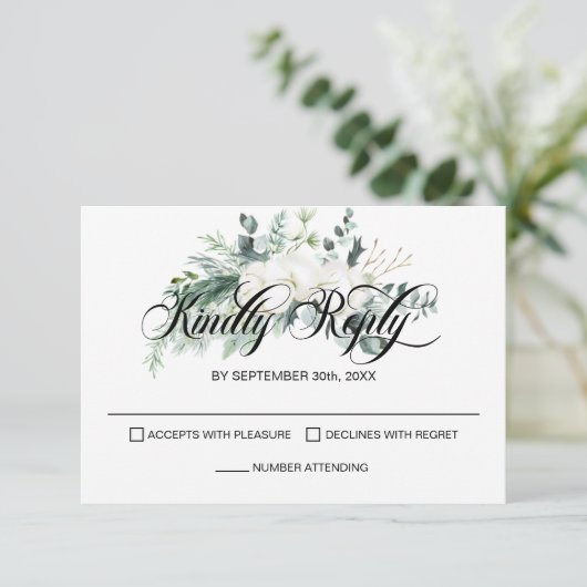 Elégant Eucalyptus Mariage RSVP (Debout devant)