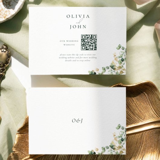 Elégant Eucalyptus Mariage Website Carte de boîtie