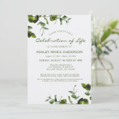 Elegant Eucalyptus Memorial Celebration of Life Kaart (Staand voorkant)