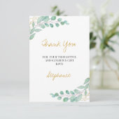 Elégant Eucalyptus Merci de Baby shower vert (Debout devant)