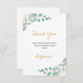 Elégant Eucalyptus Merci de Baby shower vert (Devant / Derrière)