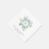 Elegant Eucalyptus Monogram Weddenschap Servet (Hoek)