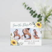 Elegant Eucalyptus PHOTO Weddenschap Save the Date Briefkaart (Staand voorkant)